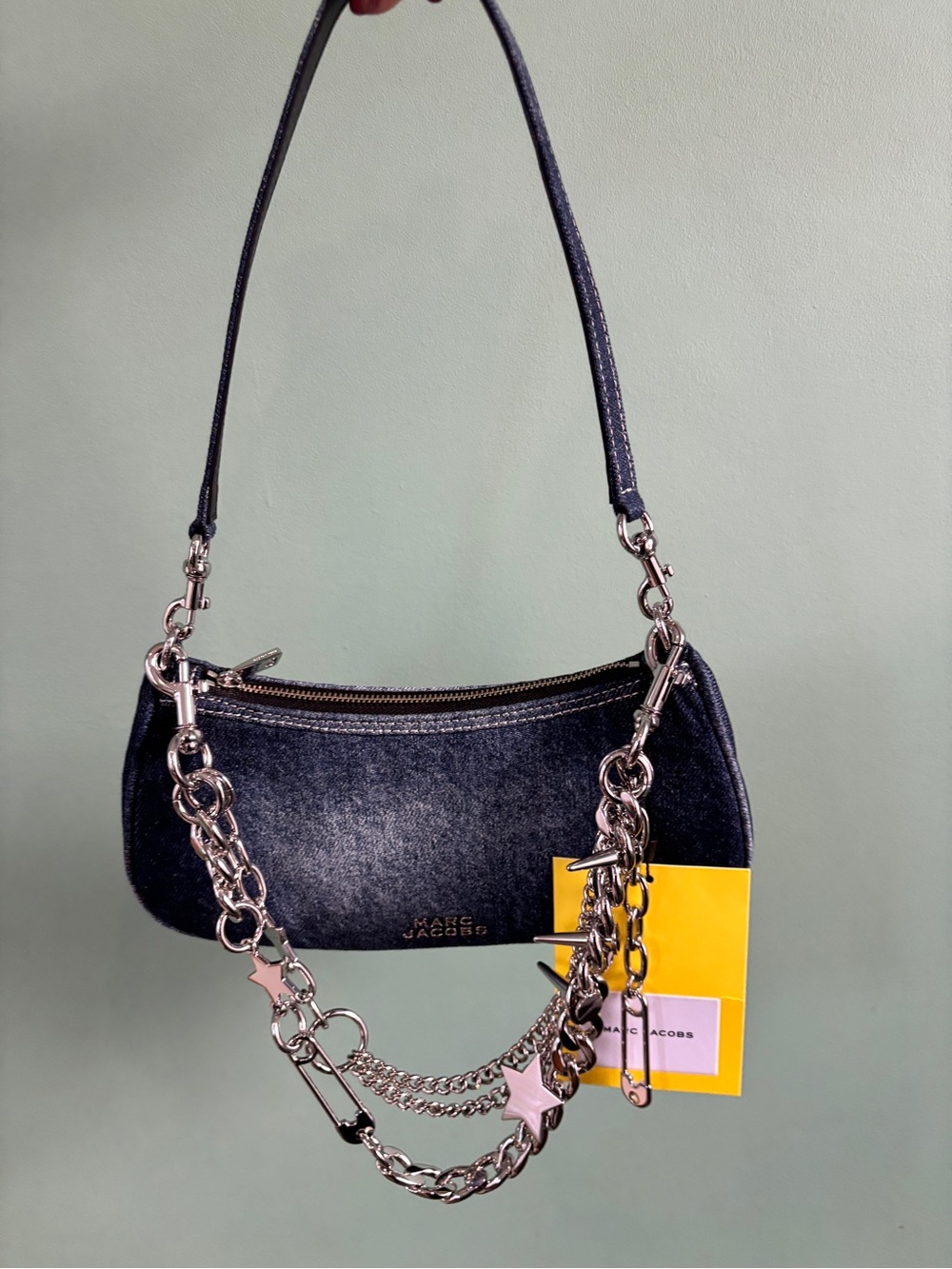 Marc Jacobs Bag Faded Denim NWT CHAIN INCLUDED!